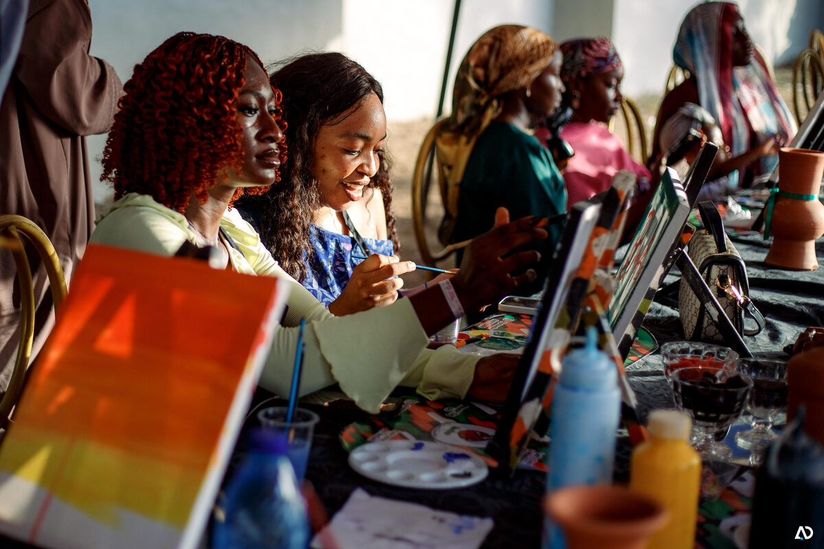 Guests painting together at The Bread Market