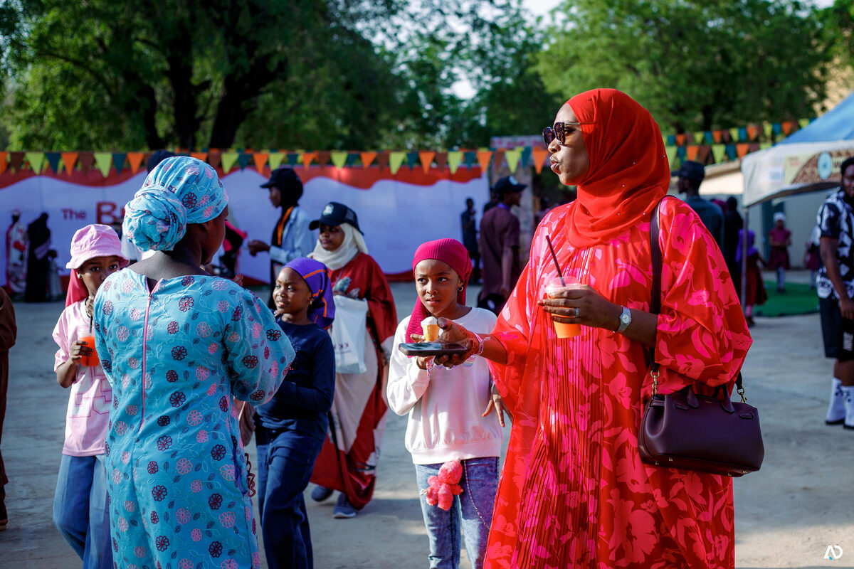 Guests and children enjoying ice cream together at The Bread Market